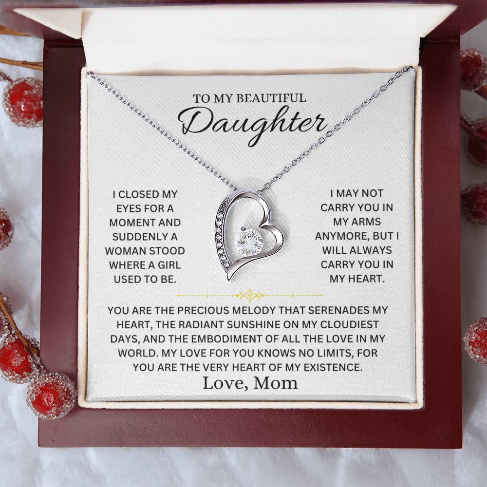 Heart Necklace - To My Daughter, Love Mom