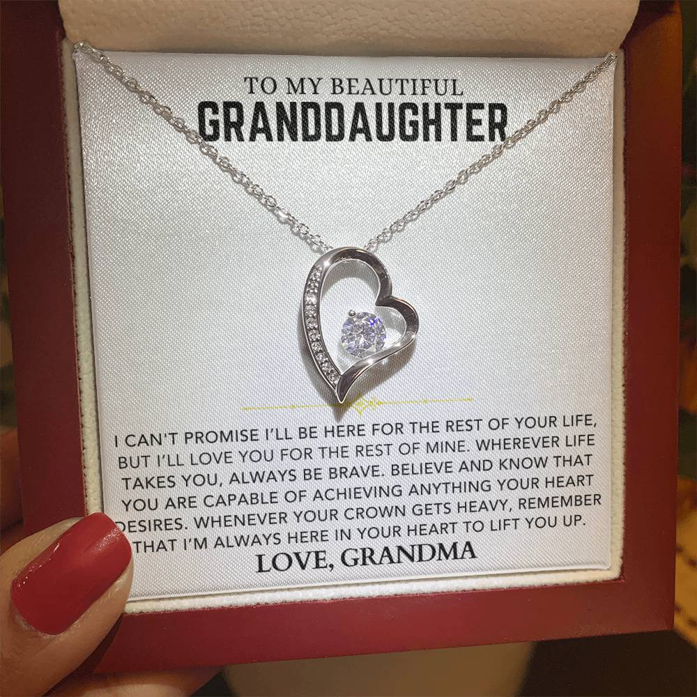 Heart Necklace - To My Granddaughter, Love Grandma