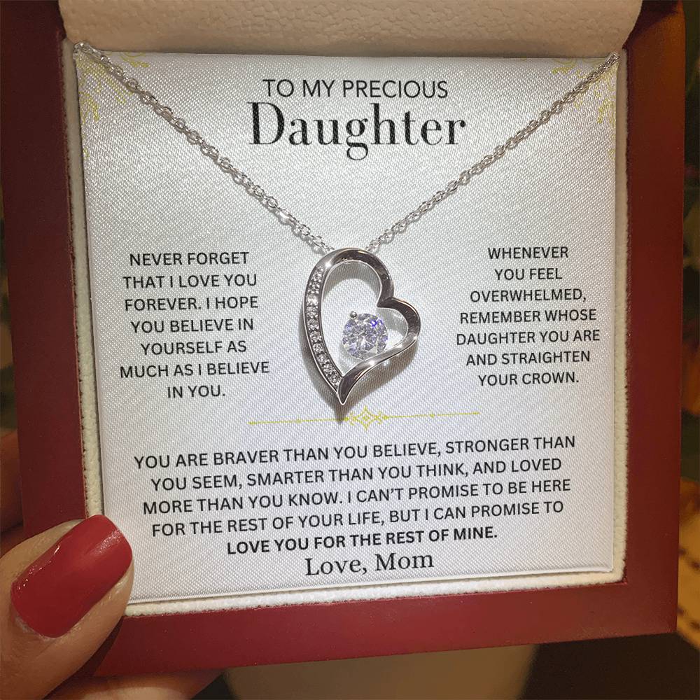 Heart Necklace - To My Daughter, Love Mom