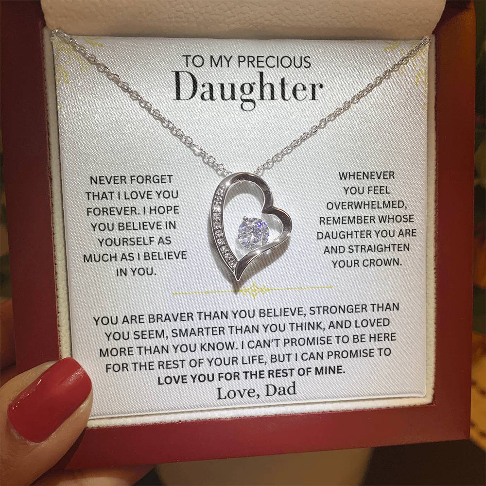 Heart Necklace - To My Daughter, Love Dad