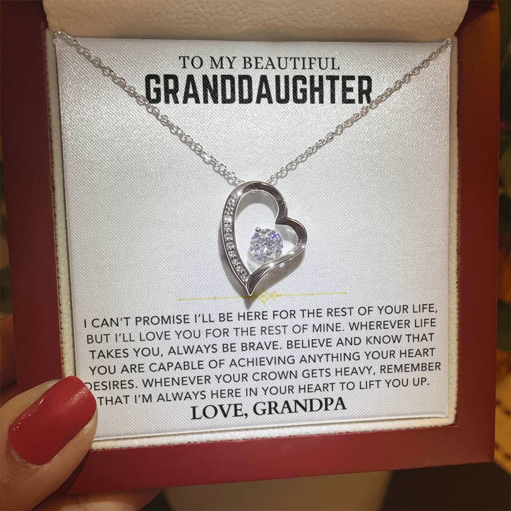 Heart Necklace - To My Granddaughter, Love Grandpa