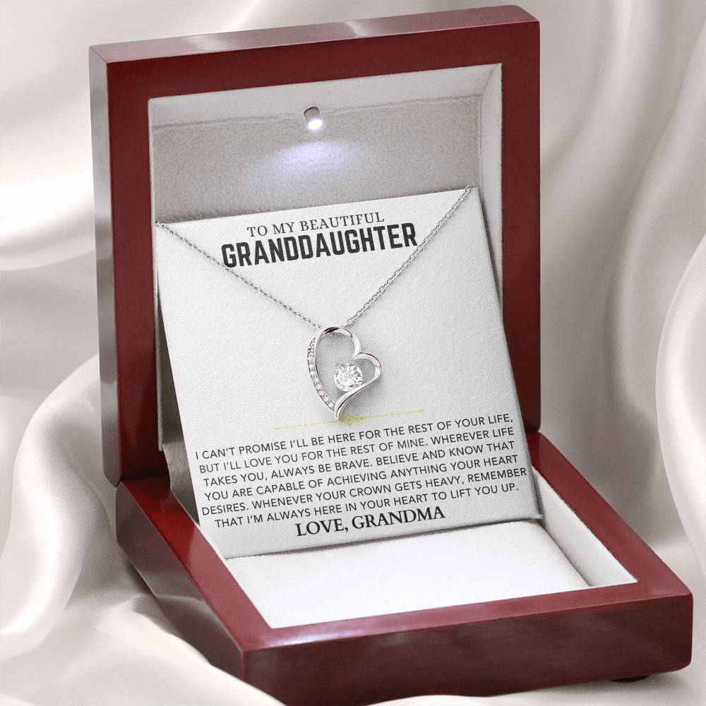 Heart Necklace - To My Granddaughter, Love Grandma