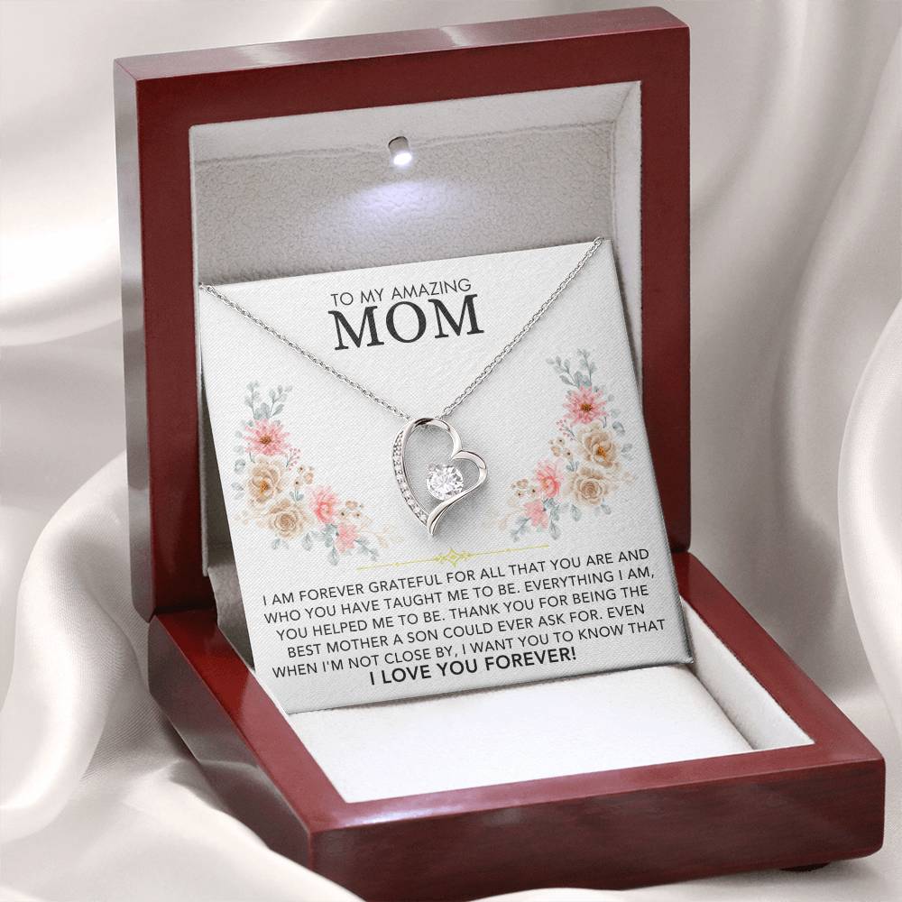 Heart Necklace - To My Amazing Mom, Love Son