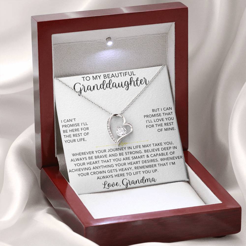 Heart Necklace - To My Granddaughter, Love Grandma