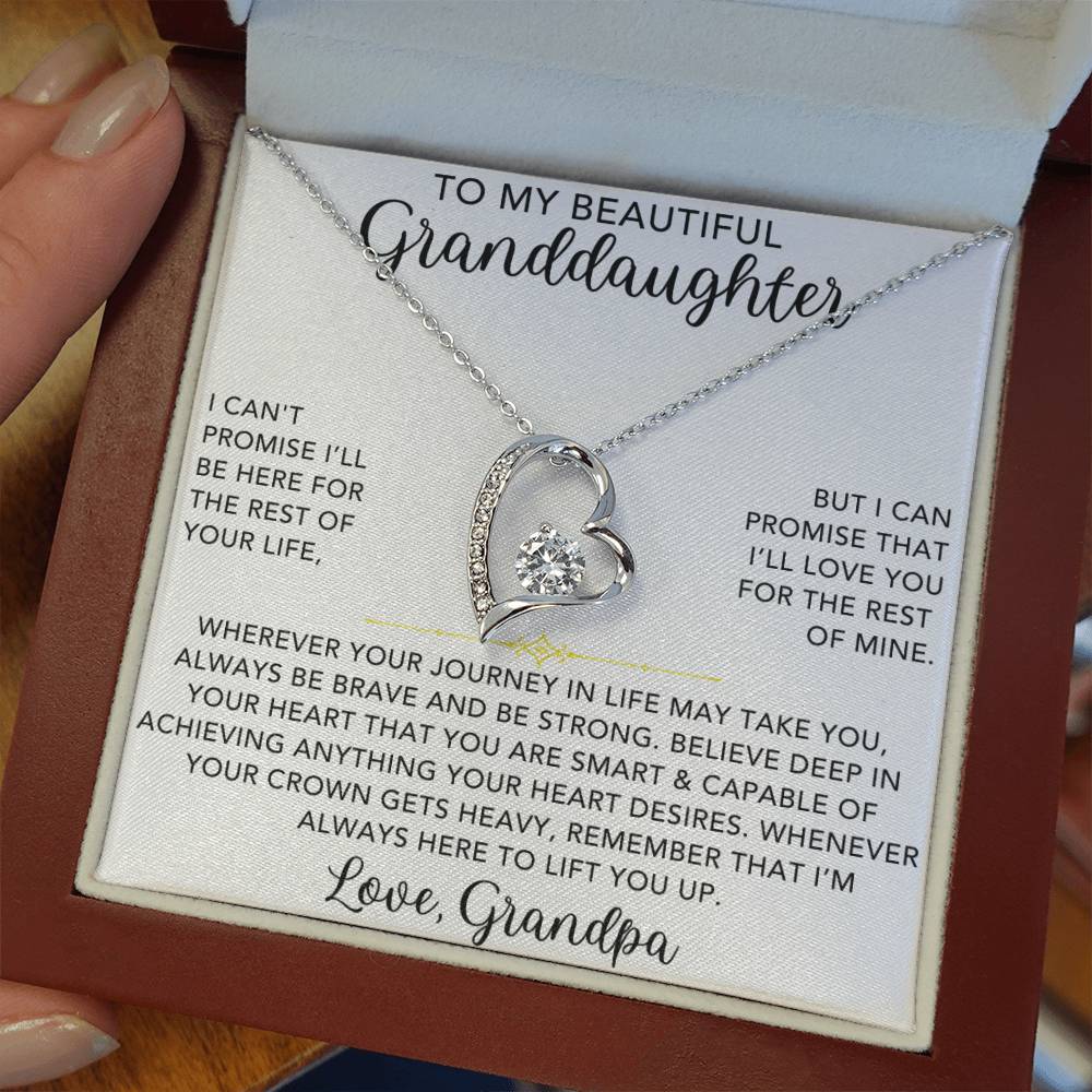 Heart Necklace - To My Granddaughter, Love Grandpa