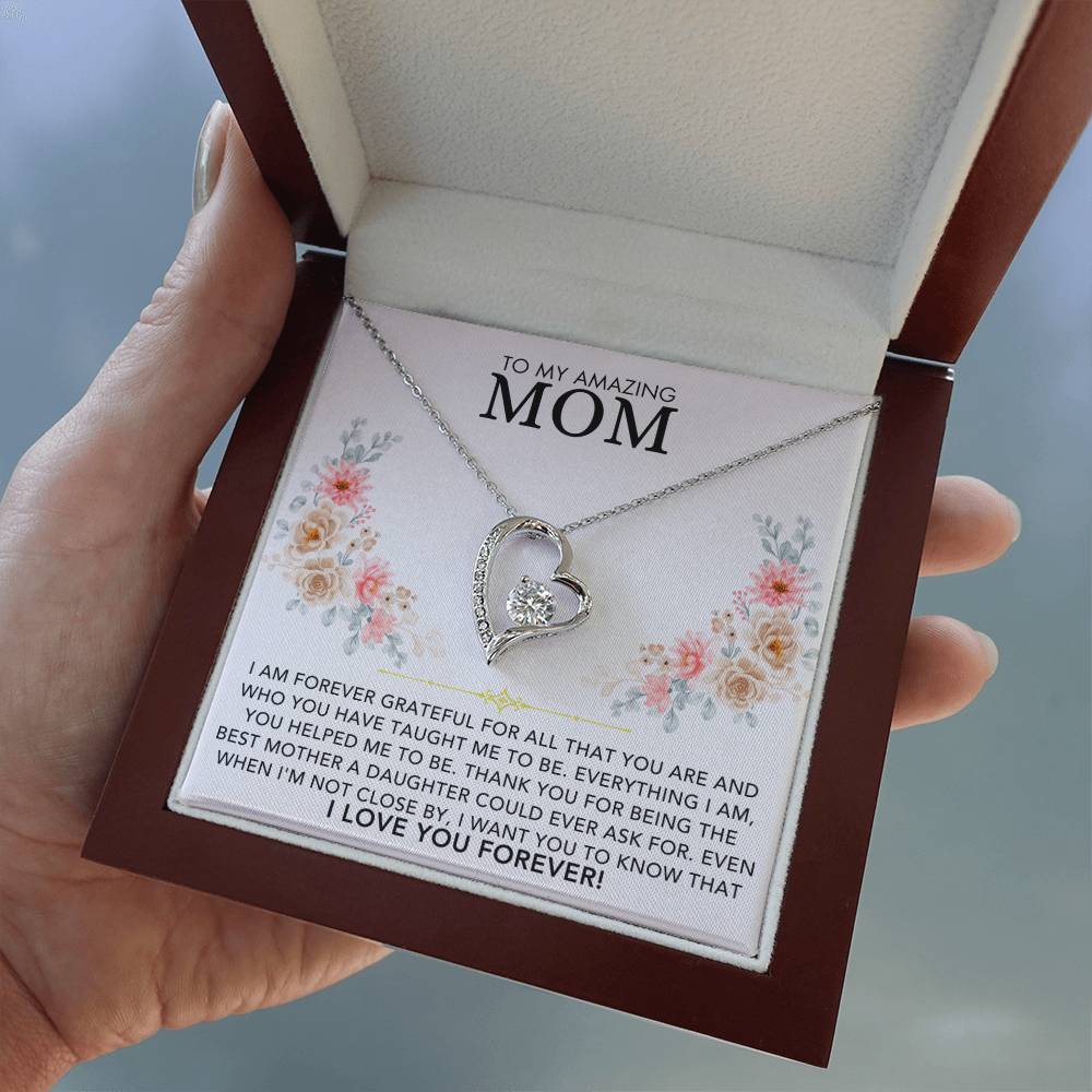 Heart Necklace - To My Amazing Mom, Love Daughter