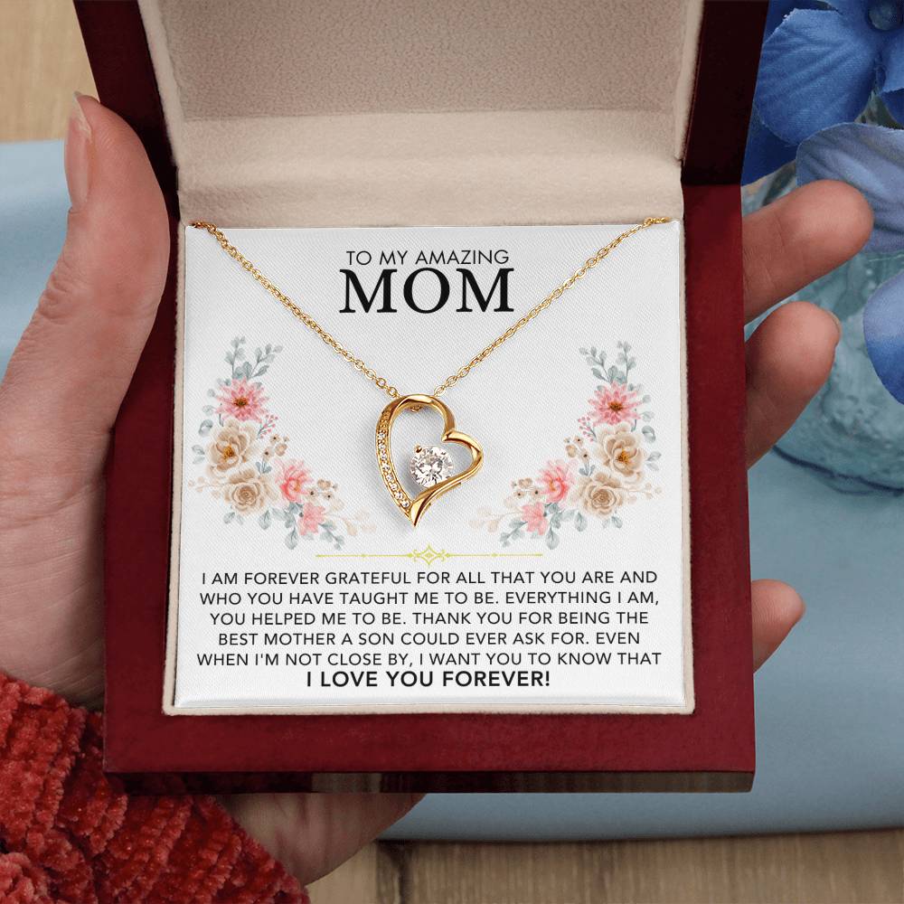 Heart Necklace - To My Amazing Mom, Love Son