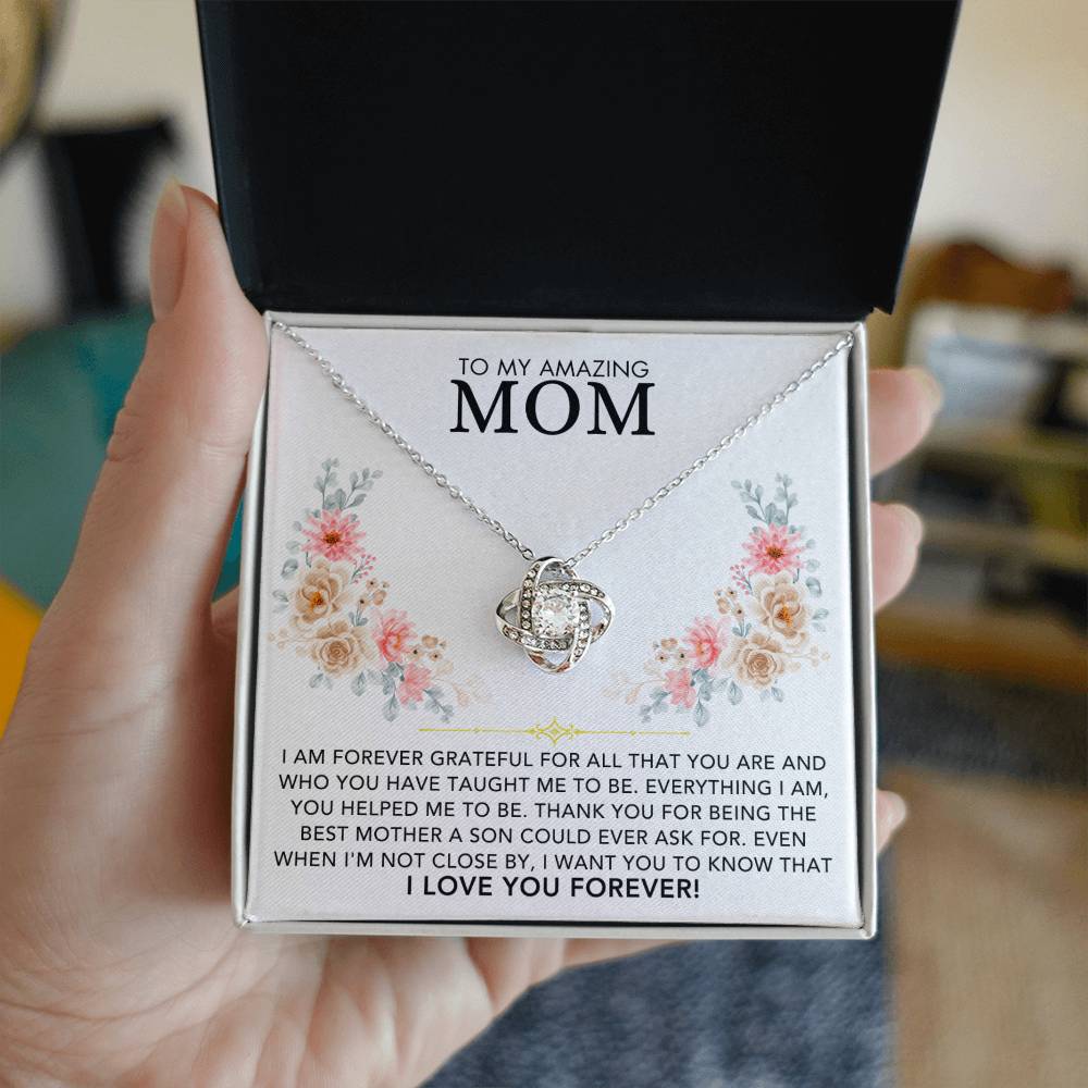 Love Knot Necklace - To My Amazing Mom, Love Son