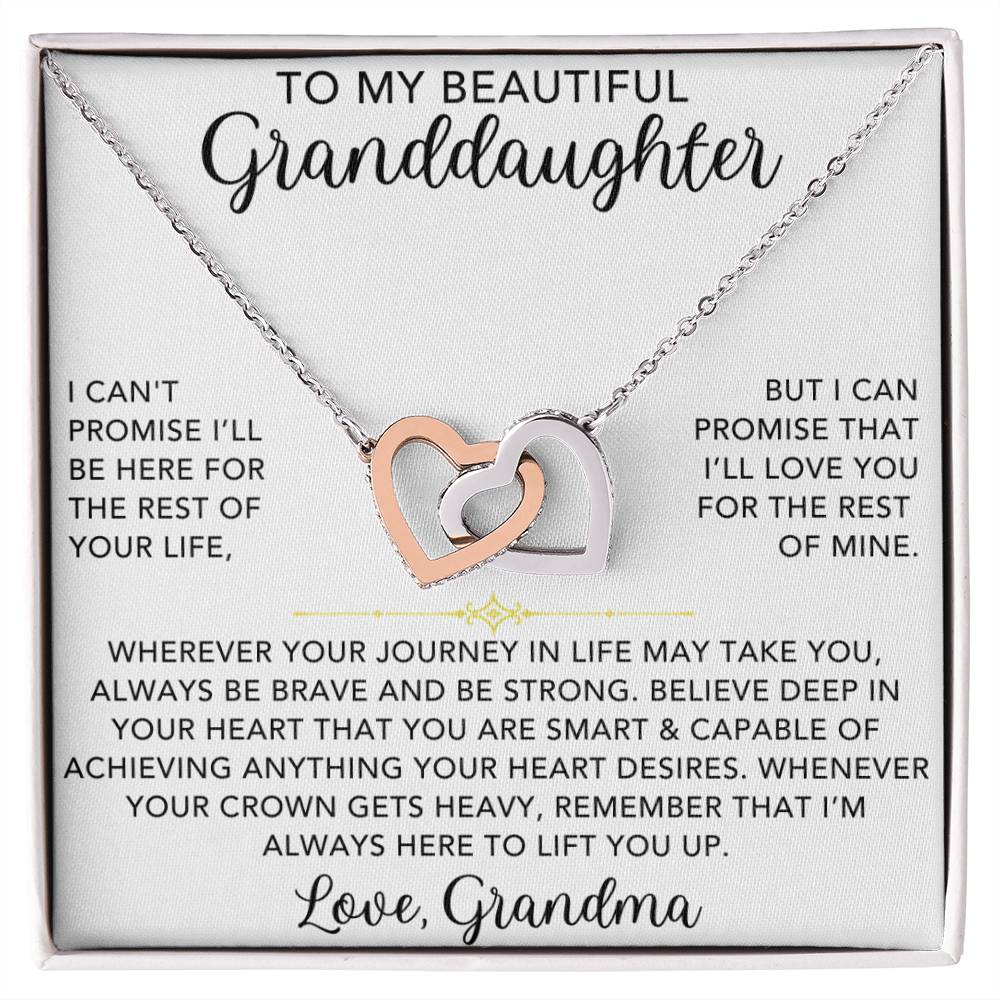 Interlocking Hearts Necklace - To My Granddaughter, Love Grandma