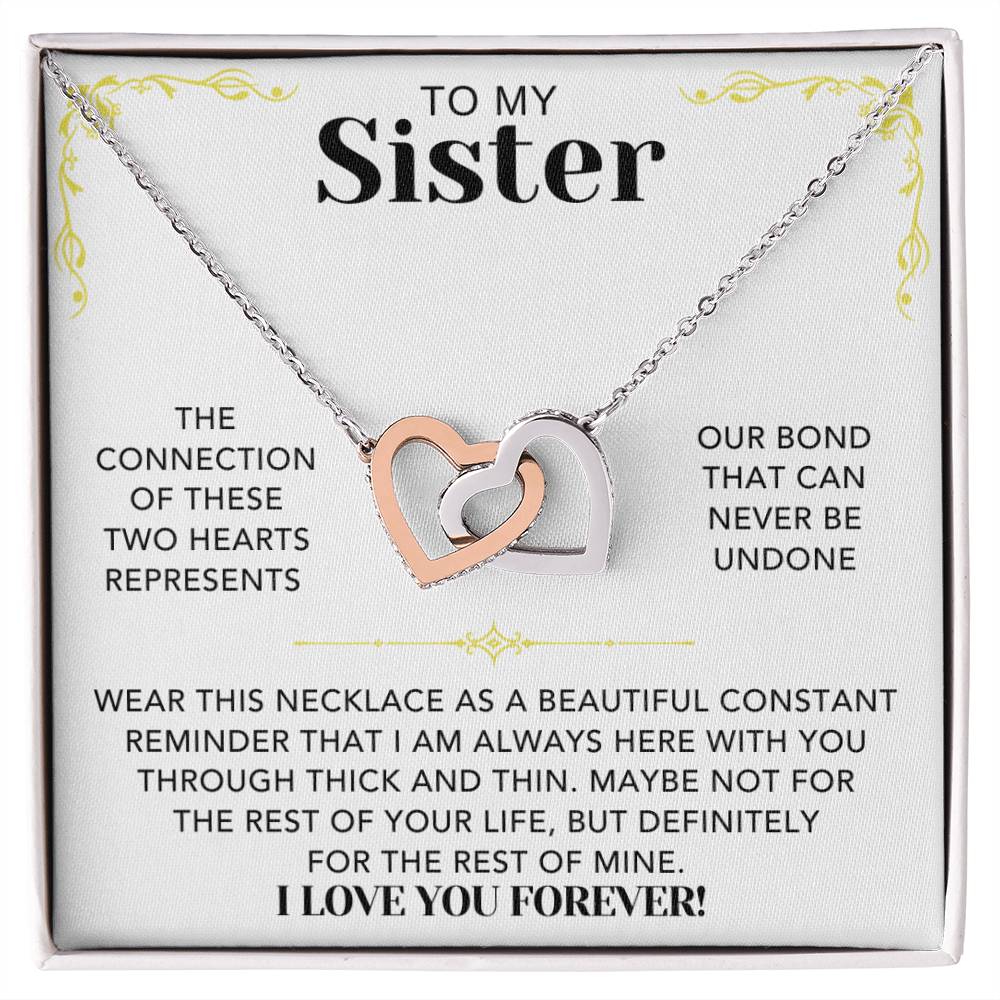 Interlocking Hearts Necklace - To My Sister