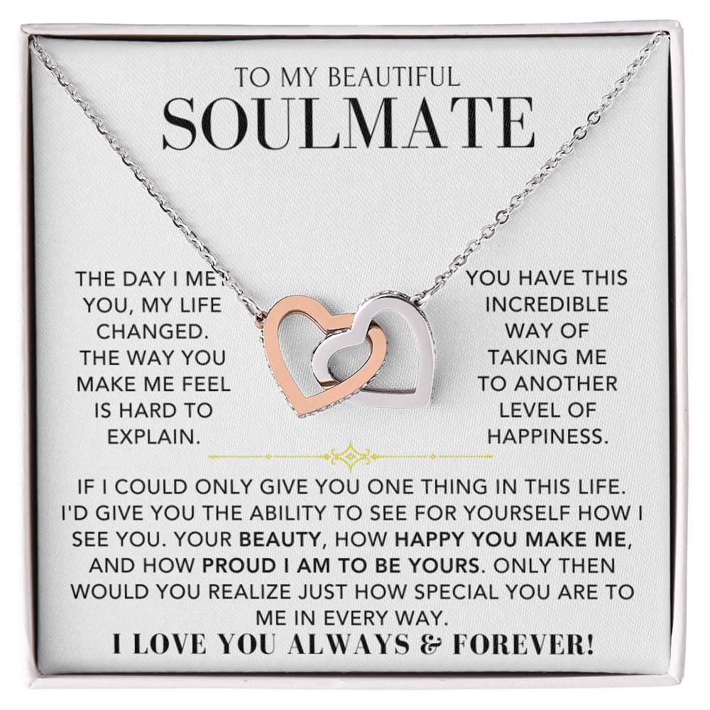 Interlocking Hearts Necklace - To My Soulmate