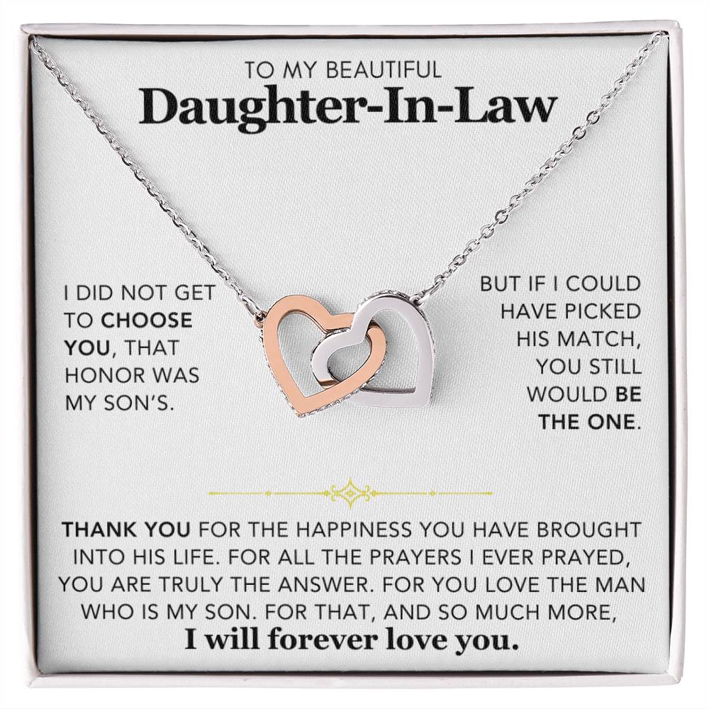 Interlocking Hearts Necklace - To My Daughter-in-law