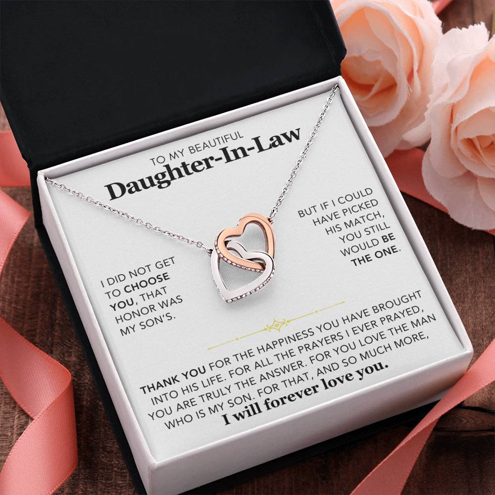 Interlocking Hearts Necklace - To My Daughter-in-law