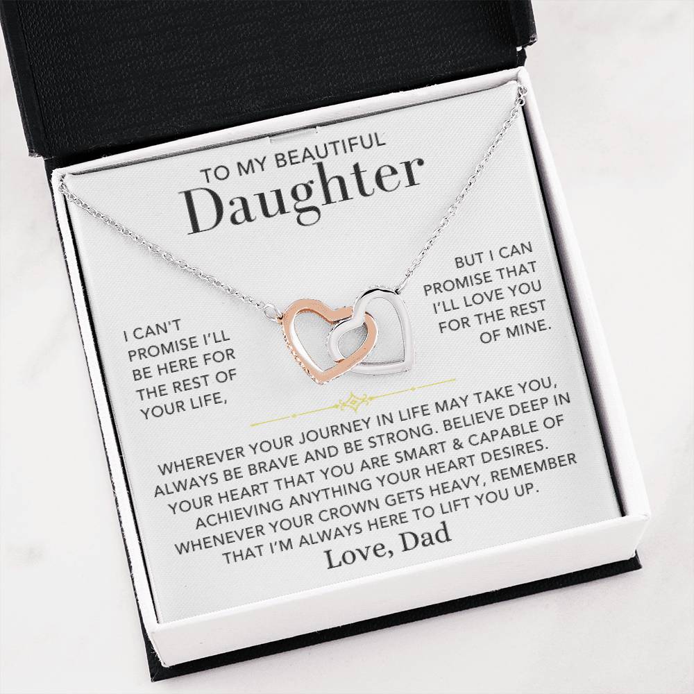 Personalized Interlocking Hearts Necklace - To My Daughter, Love Dad