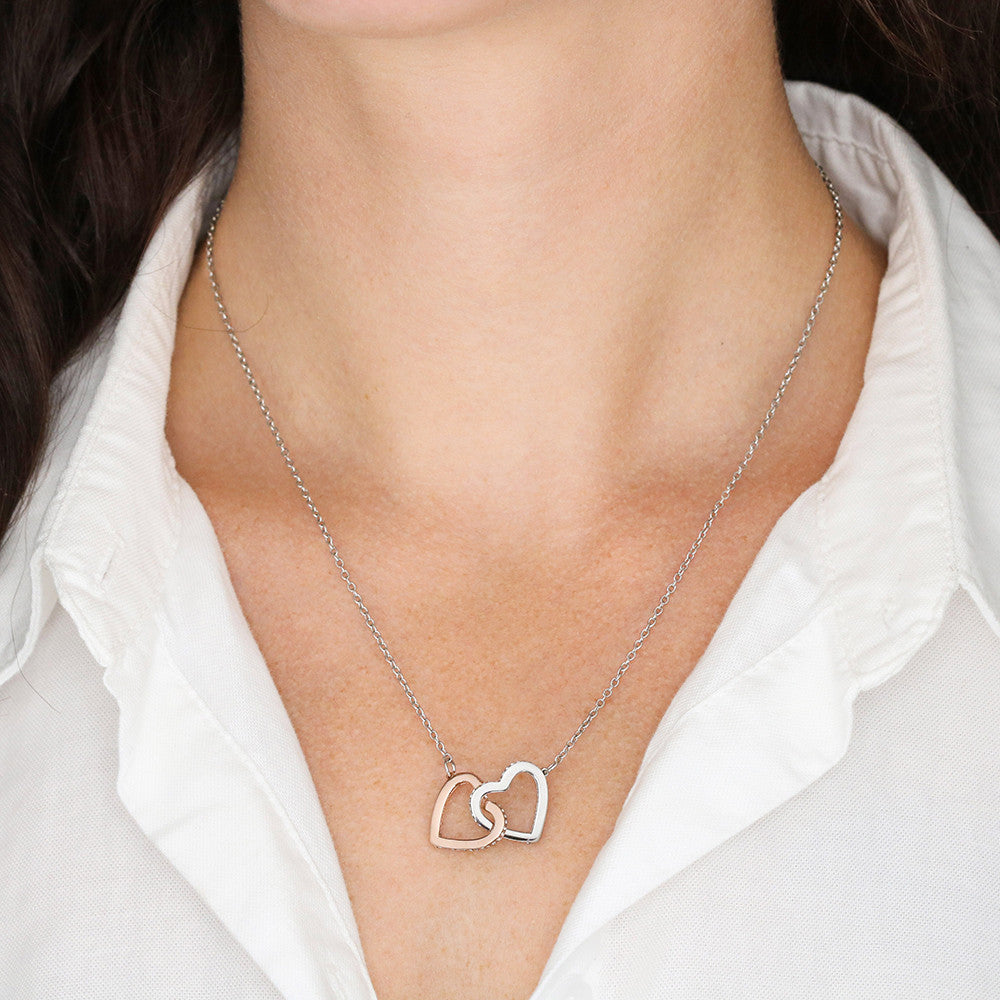 Interlocking Hearts Necklace - To My Granddaughter, Love Grandma