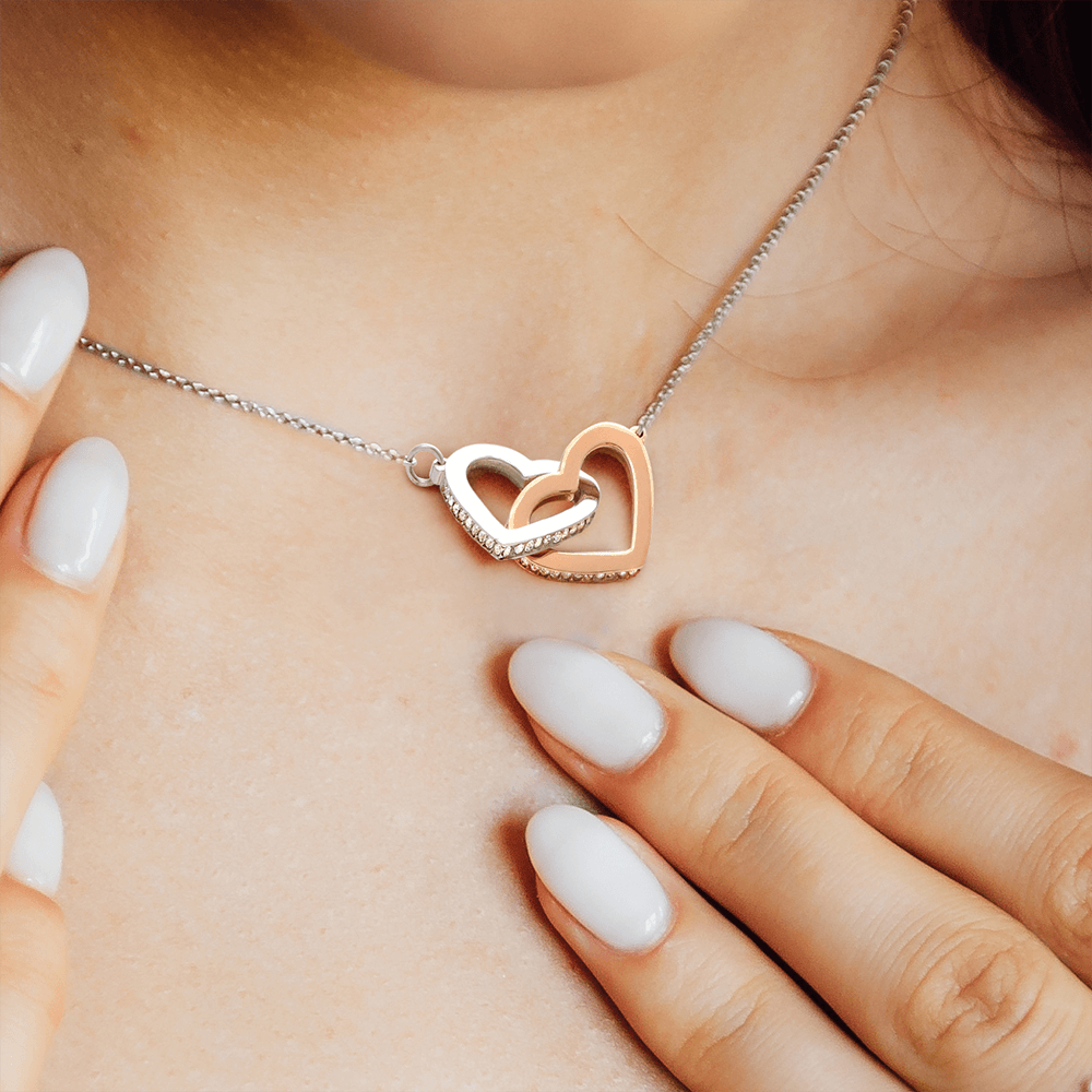 Interlocking Hearts Necklace - To My Daughter, Love Dad