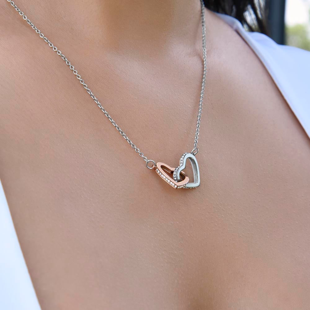 Interlocking Hearts Necklace - To My Granddaughter, Love Grandma