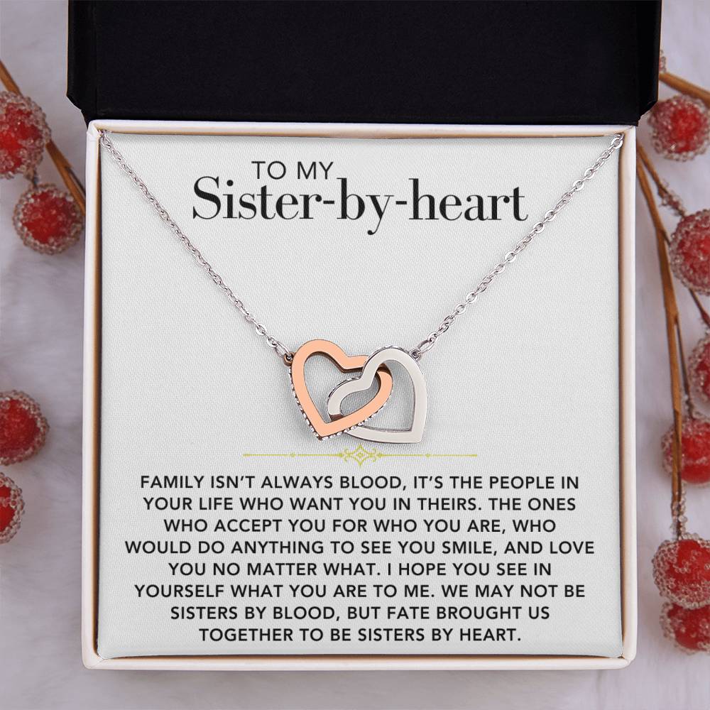 Interlocking Hearts Necklace - To My Sister-by-heart