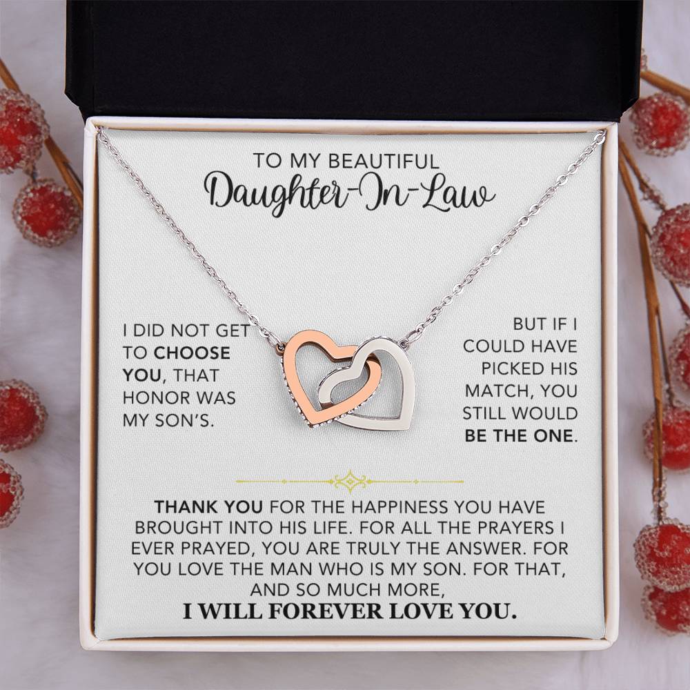 Interlocking Hearts Necklace - To My Daughter-in-law