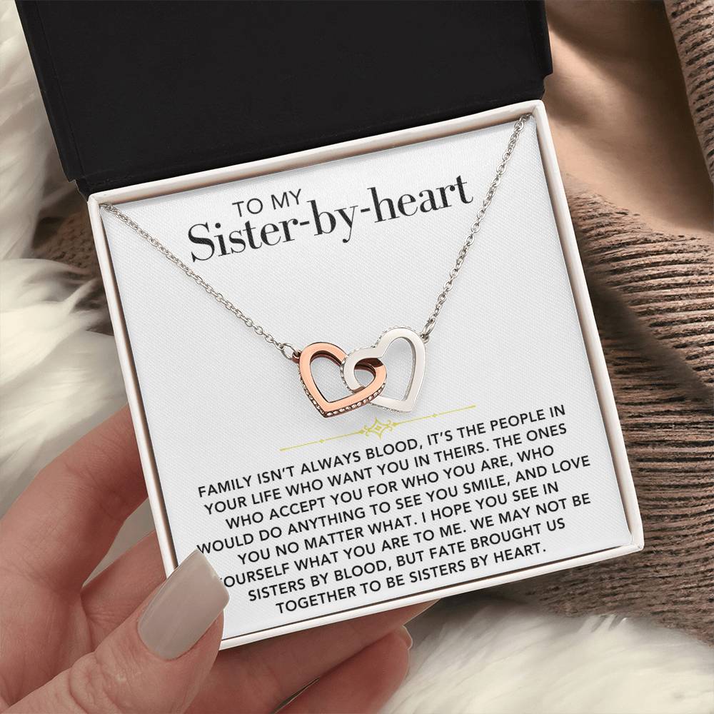 Interlocking Hearts Necklace - To My Sister-by-heart