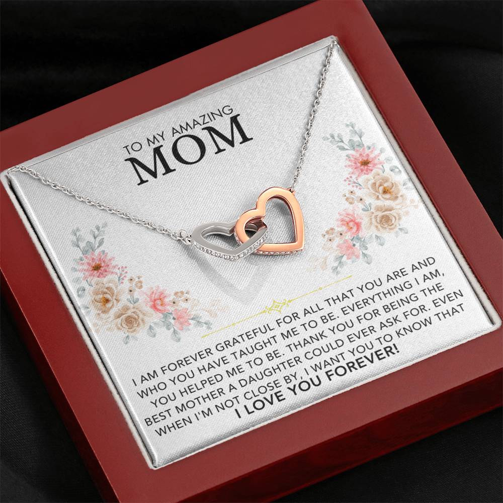 Interlocking Hearts Necklace - Dear Mom, Love Daughter