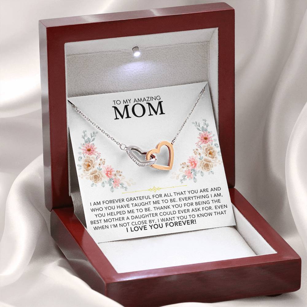 Interlocking Hearts Necklace - Dear Mom, Love Daughter