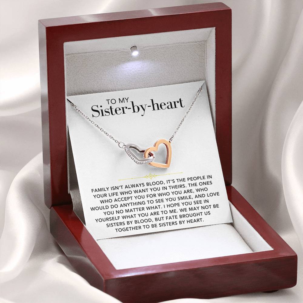 Interlocking Hearts Necklace - To My Sister-by-heart