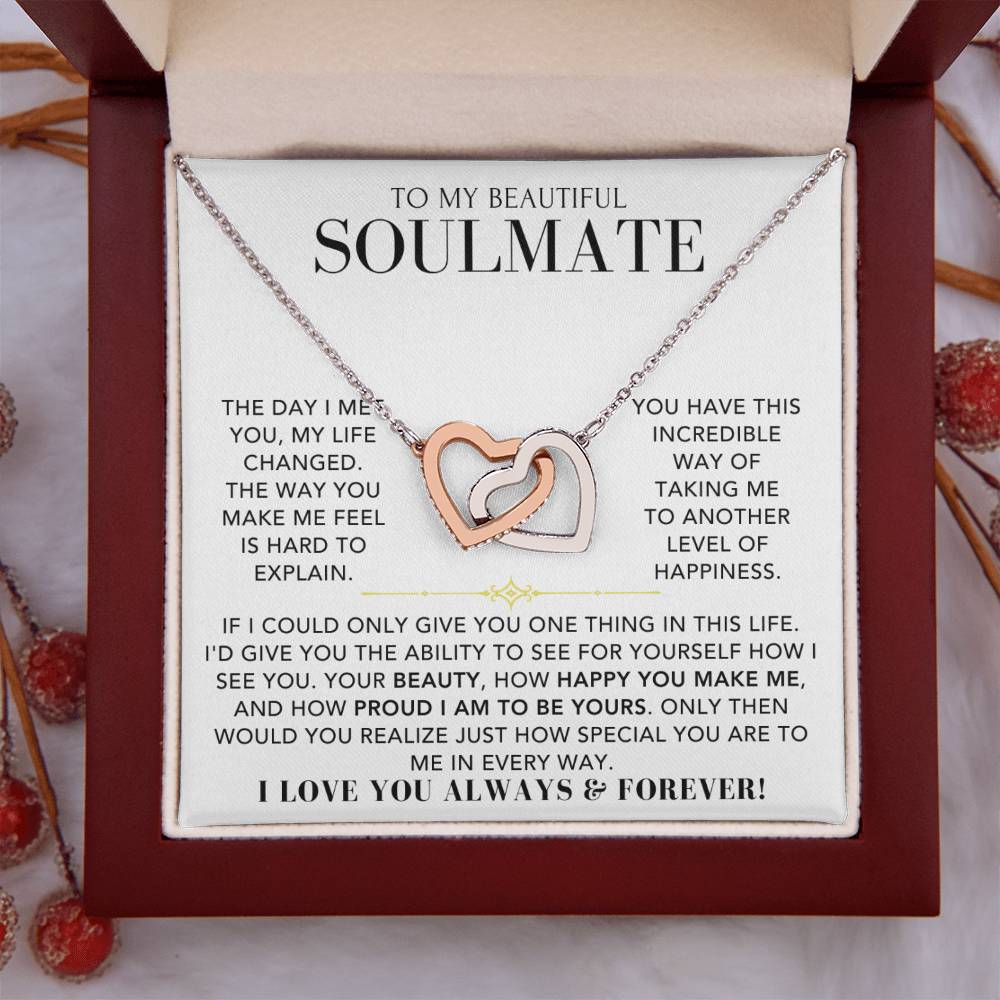 Interlocking Hearts Necklace - To My Soulmate