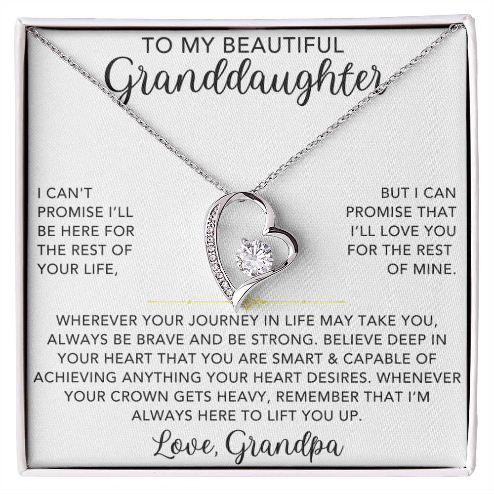 Heart Necklace - To My Granddaughter, Love Grandpa