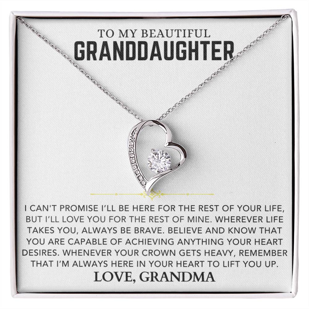 Heart Necklace - To My Granddaughter, Love Grandma