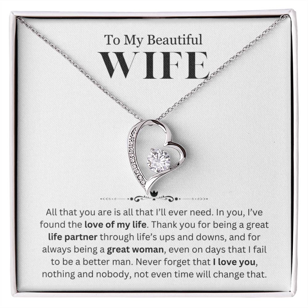 Heart Necklace - To My Beautiful Wife