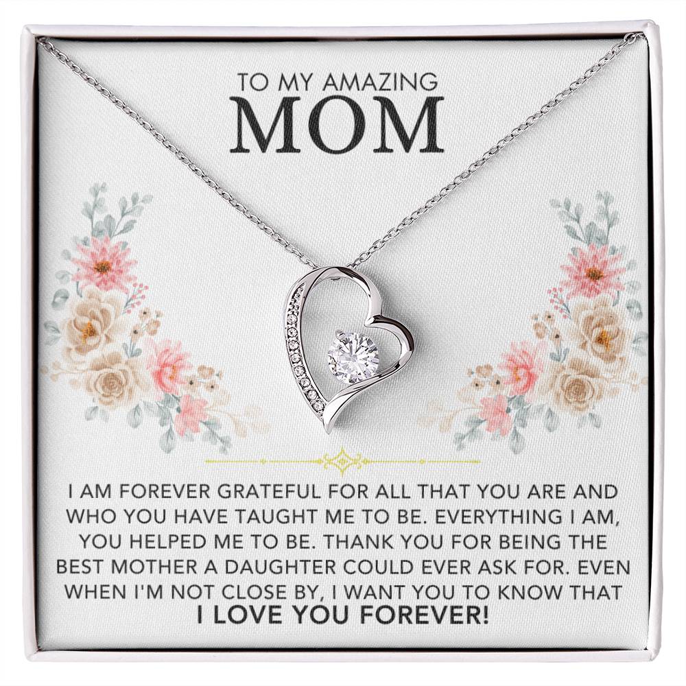 Heart Necklace - To My Amazing Mom, Love Daughter