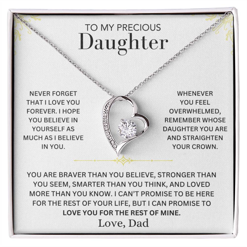 Heart Necklace - To My Daughter, Love Dad