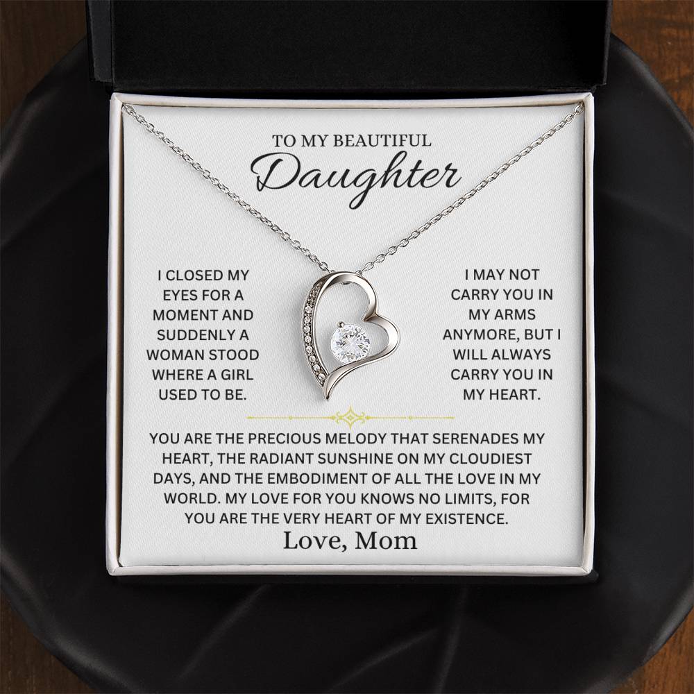 Heart Necklace - To My Daughter, Love Mom