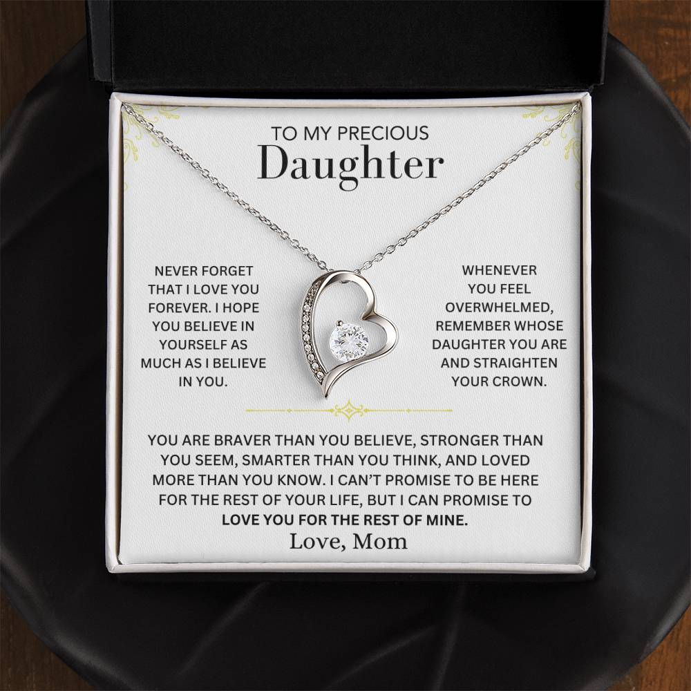 Heart Necklace - To My Daughter, Love Mom