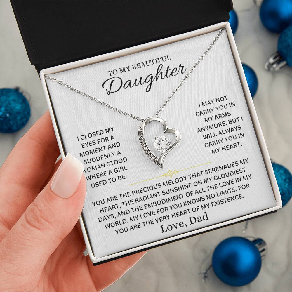 Heart Necklace - To My Daughter, Love Dad