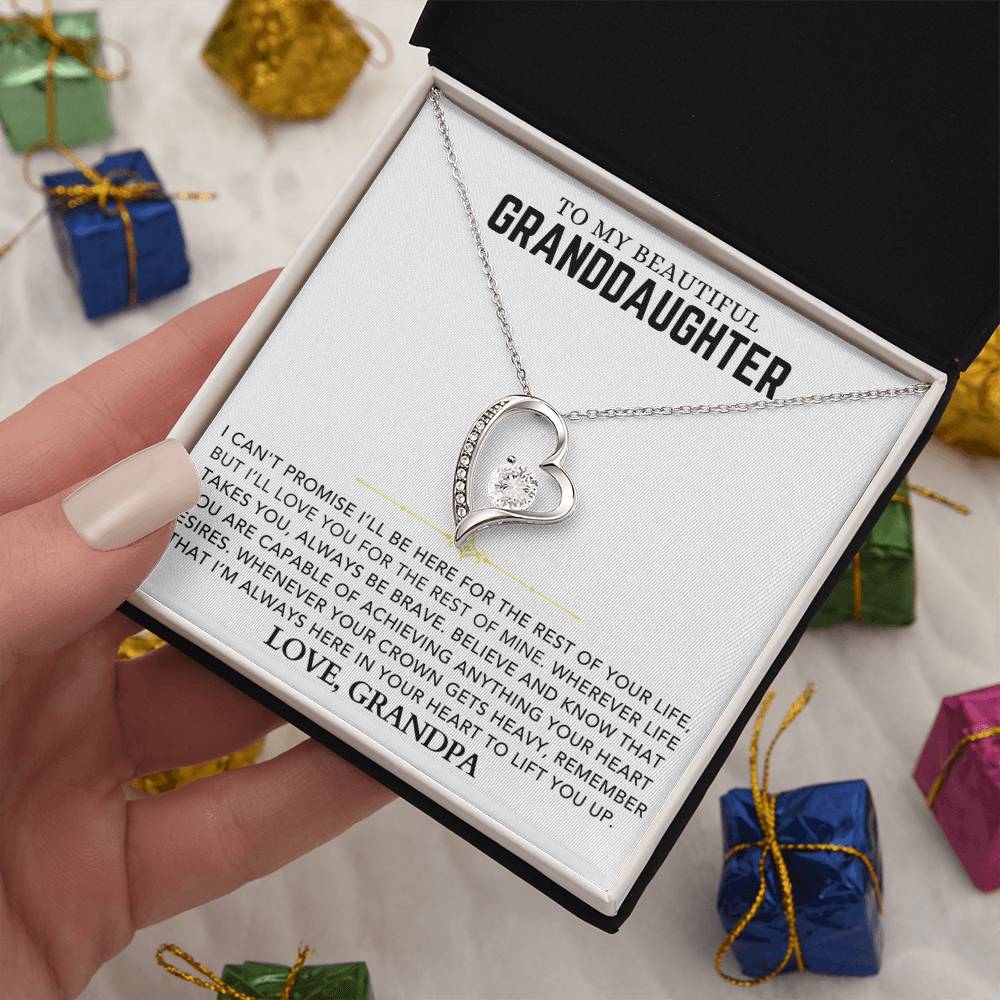 Heart Necklace - To My Granddaughter, Love Grandpa