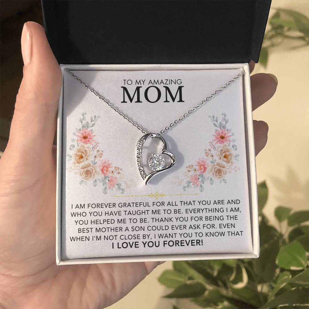 Heart Necklace - To My Amazing Mom, Love Son