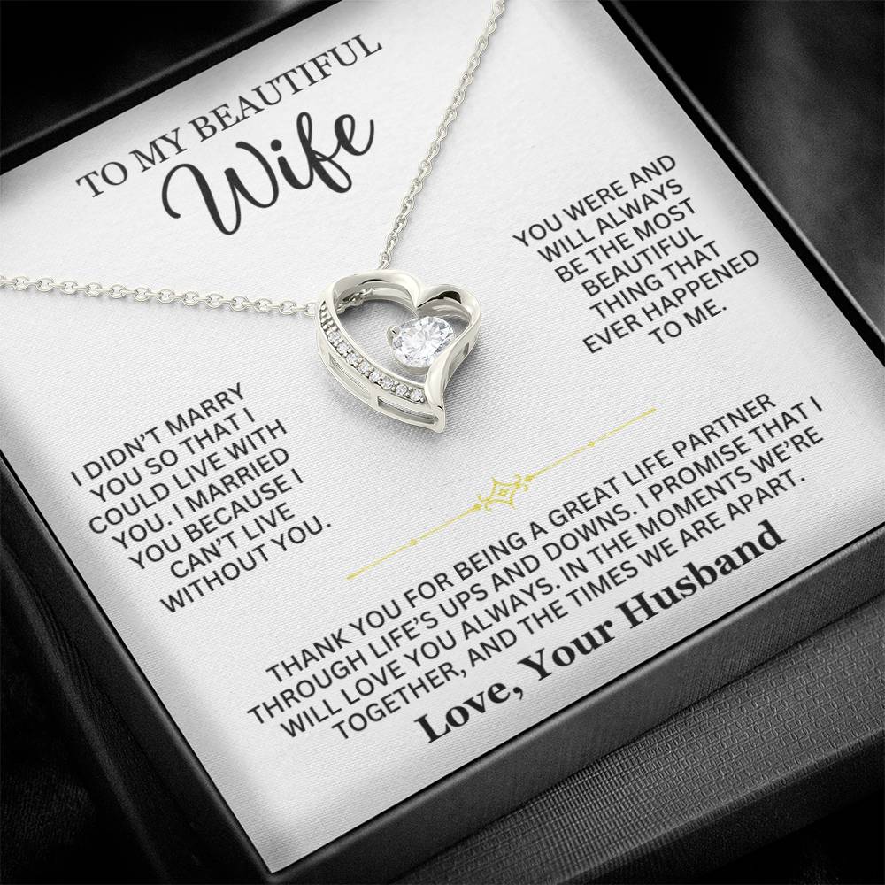 Heart Necklace - To My Beautiful Wife