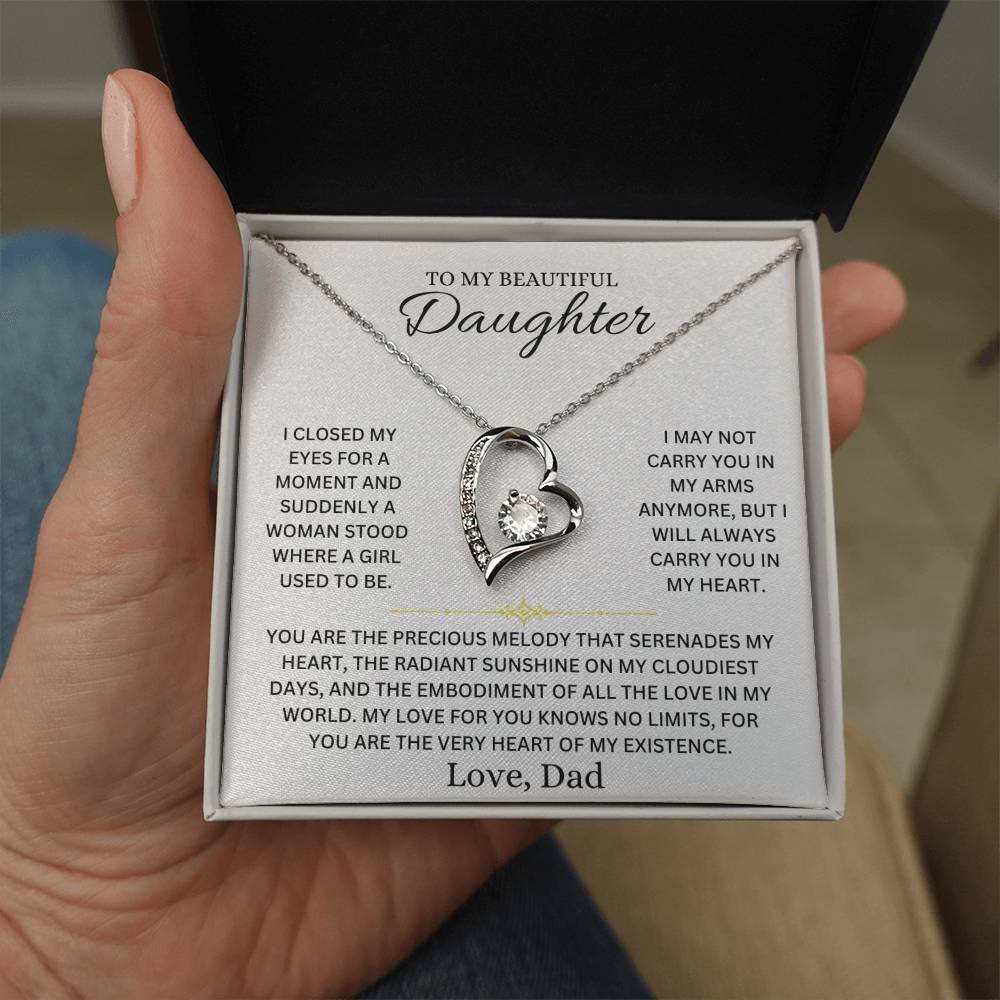 Heart Necklace - To My Daughter, Love Dad