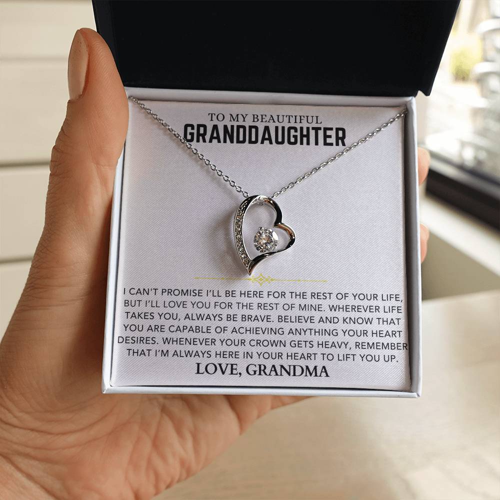 Heart Necklace - To My Granddaughter, Love Grandma