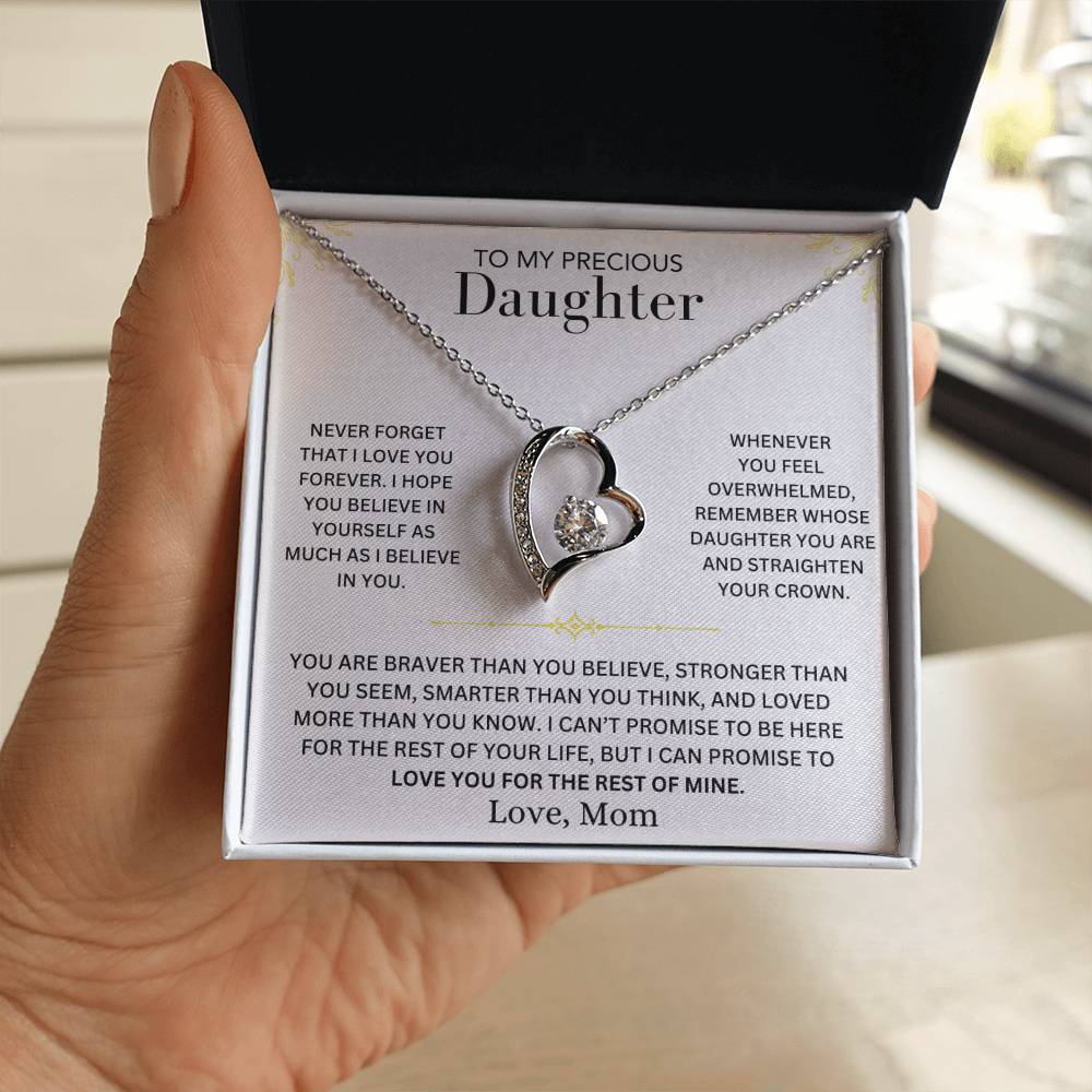 Heart Necklace - To My Daughter, Love Mom