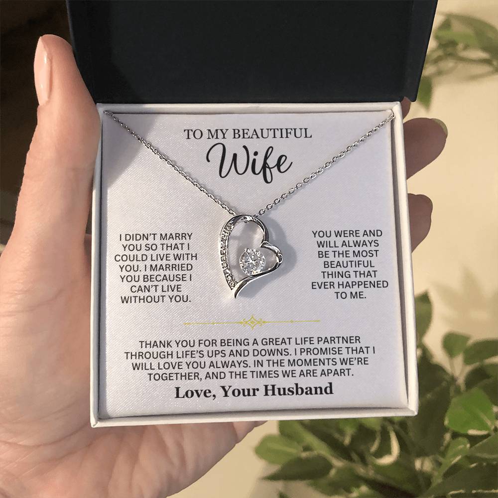 Heart Necklace - To My Beautiful Wife